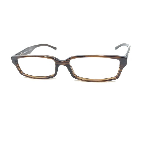 Prada VPR 01M ZXD-1O1 Striped Brown Eyeglasses Frames 54-15 140 Italy Designer - Picture 8 of 12